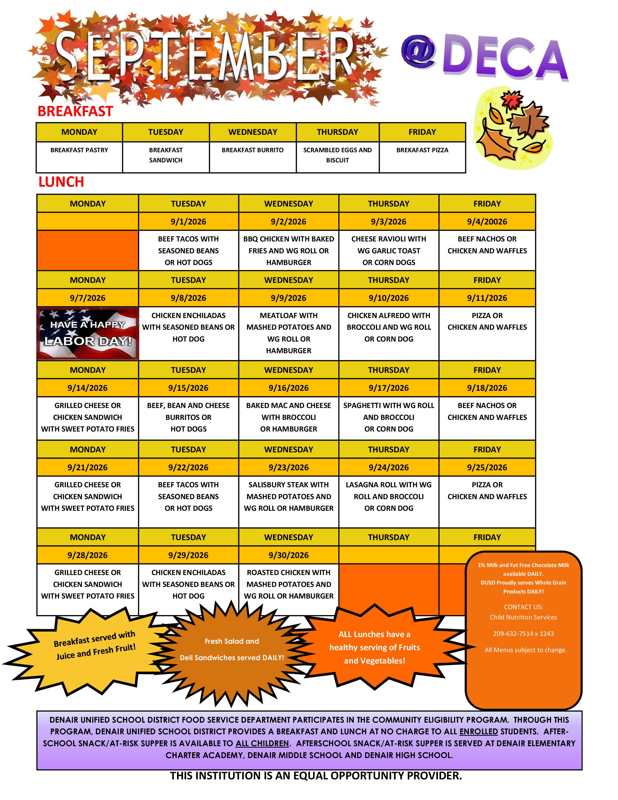 September Menu